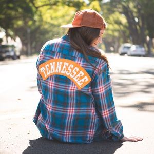 University of Tennessee upcycled flannel shirt